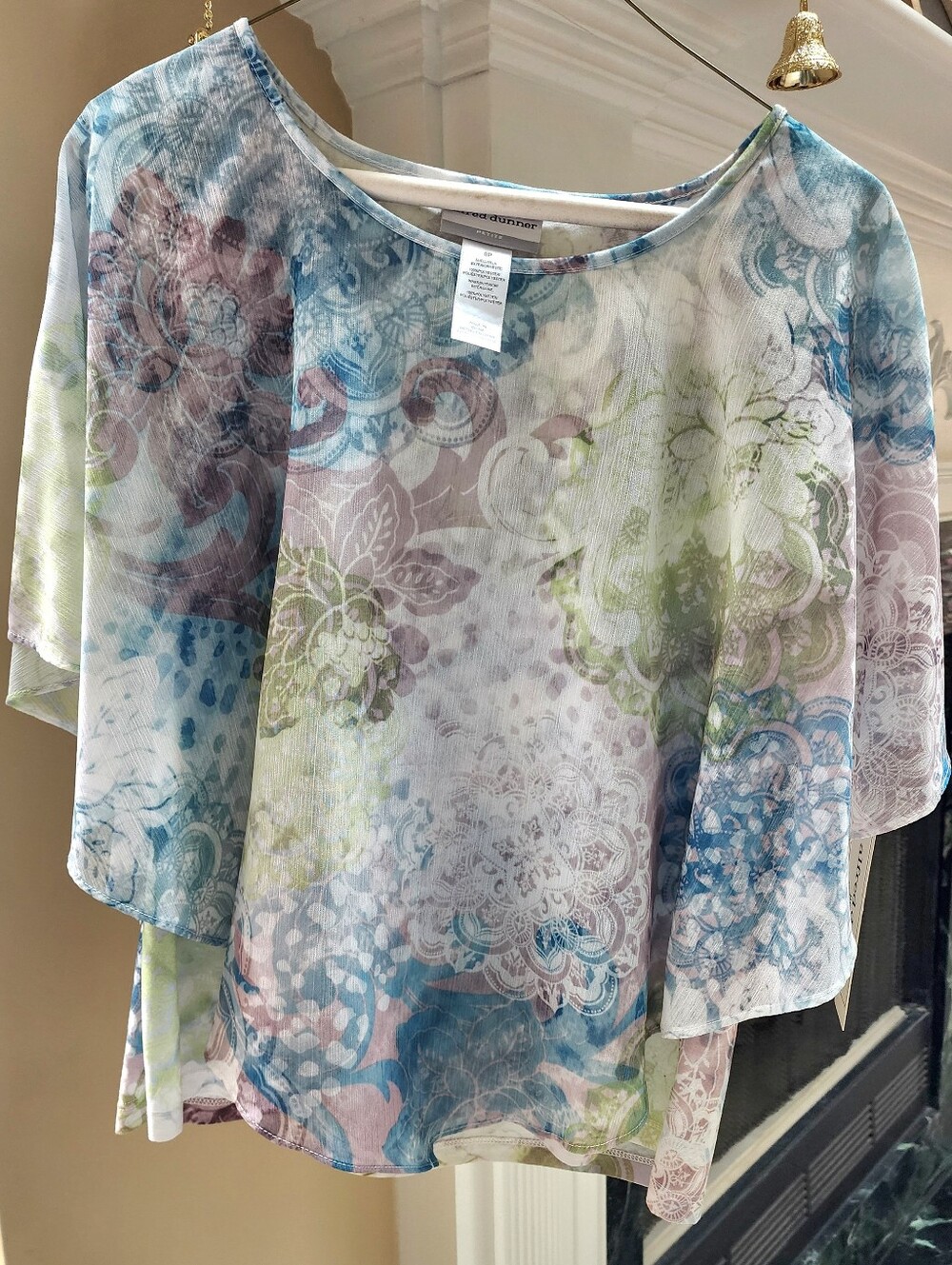 NWT Alfred Dunner Flowy Floral Print Blouse With Attached Matching Tanks 8P